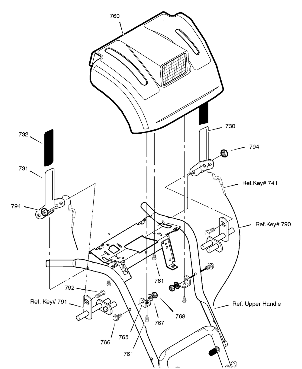 Control Panel Diagram and Parts List for 629953X54A 2005 Briggs and Stratton Snow Blower